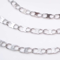 Catena in acciaio maglia schiacciata 7.4x2.8 mm 1 mt