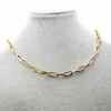 Collana completa acciaio oro maglia ovale 38 cm circa 
