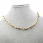 Collana completa acciaio oro maglia ovale 38 cm circa 