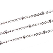 Catena acciaio a palline 1.7 mm maglia ovale 1.7x1.4 mm 1 mt