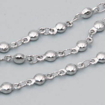 Caten in acciaio con pallina schiacciata 3 mm conf. 1 mt