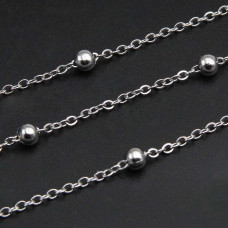 Catena a palline alternate maglia 3 mm pallina 3.5 mm 1 mt Catena a palline alternate maglia 3 mm pallina 3.5 mm 1 mt