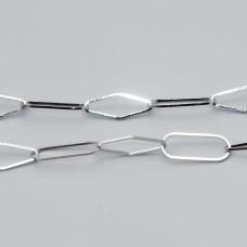 Catena acciaio maglia ovale 20x8 e rombo 19x7 mm conf. 50 cm