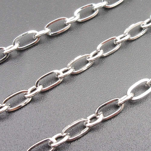 Catena acciaio maglia ovale 6 mm tonda 3.3 mm pacco 1 mt