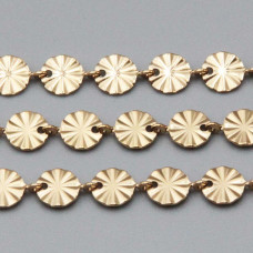 Catena acciaio oro tonda intagliata 6 mm conf. 50 cm