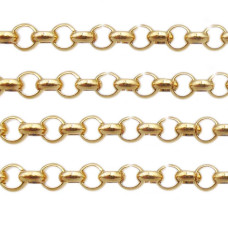 Catena acciaio rolo oro 4 mm pacco 1 mt