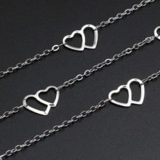 Catena in acciaio con cuore 14x10 mm 1 mt