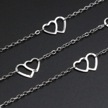 Catena in acciaio con cuore 14x10 mm 1 mt