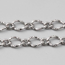 Catena in acciaio doppia maglia intagliata 10x6.6 mm 5x4 mm conf.50 cm