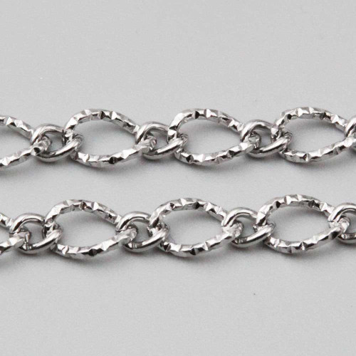 Catena in acciaio doppia maglia intagliata 10x6.6 mm 5x4 mm conf.50 cm