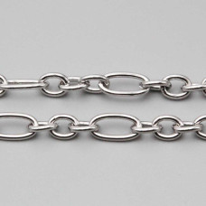Catena in acciaio doppia maglia ovale 14x7 mm 8x6 mm conf. 50 cm
