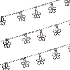 Catena acciaio con charms fiore 11.5 mm conf. 50 cm Catena acciaio con charms fiore 11.5 mm conf. 50 cm
