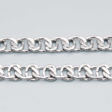 Catena in acciaio maglia intrecciata 8x6 mm unisex conf.50 cm