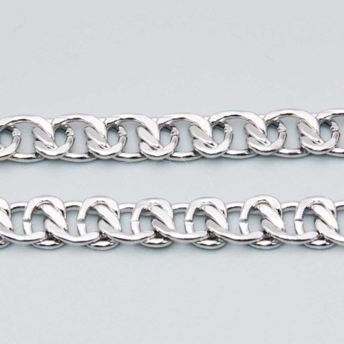 Catena in acciaio maglia intrecciata 8x6 mm unisex conf.50 cm