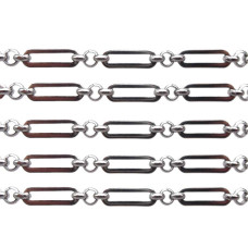 Catena in acciaio maglia ovale 13.5x4.4 tonda 3.8 mm 50 cm