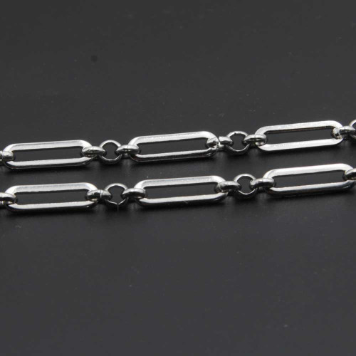 Catena in acciaio maglia ovale 13.5x4.4 tonda 3.8 mm 50 cm