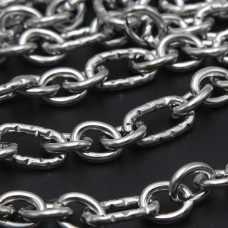 Catena in acciaio maglie ovali alternate 14x8 mm 9.5x7.5 mm 50 cm