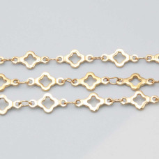 Catena in acciaio oro quadrifiglio 7 mm conf. 50 cm