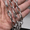 Catena in acciaio ovale doppia maglia intagliata 14x8 mm 50 cm