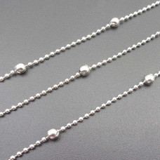 Catena in acciaio palline alternate 3 mm grandi 1 mm piccole, 1 mt
