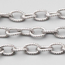 Catene acciaio ovale intagliata 9x6 mm conf. 50 cm