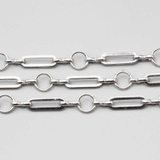 Catene in acciaio doppia maglia ovale 13x4 mm tonda 7 mm conf. 50 cm