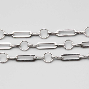 Catene in acciaio doppia maglia ovale 13x4 mm tonda 7 mm conf. 50 cm