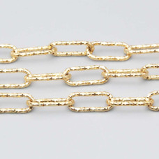 Catene in acciaio oro diamantata ovale 16.5x7 mm conf. 50 cm