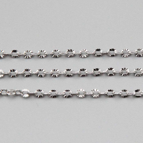 Catene in acciaio ovale intagliata 2.5x2 mm conf. 1 metro