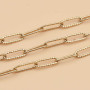 Catena in acciaio oro ovale intagliata 10x3.5 mm conf. 50 cm
