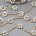 Catena acciaio oro con fiore cristalli bianchi 10 mm conf. 50 cm