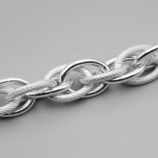 Caten in alluminio argento intrecciata maglie grandi 25.5x19 mm conf. 50 cm