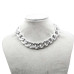 Caten in alluminio argento maglie piatta grandi 25x19 mm conf. 50 cm