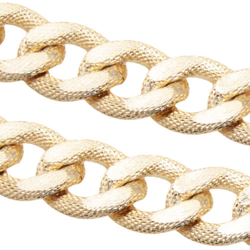 Caten in alluminio oro maglie piatta grandi 25x19 mm conf. 50 cm