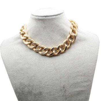 Caten in alluminio oro maglie piatta grandi 25x19 mm conf. 50 cm
