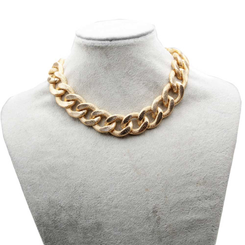 Caten in alluminio oro maglie piatta grandi 25x19 mm conf. 50 cm