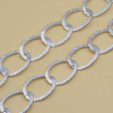 Catena alluminio argento ondulata 24.5x17.5 mm conf. 50 cm