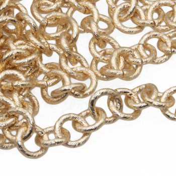 Catena alluminio oro tonda striata 10 mm conf. 50 cm