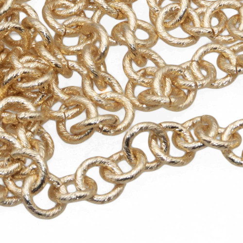 Catena alluminio oro tonda striata 10 mm conf. 50 cm