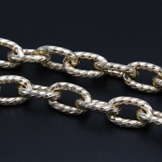 Catena alluminio ovale 20x13 mm torta oro 50 cm