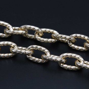 Catena alluminio ovale 20x13 mm torta oro 50 cm