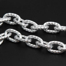 Catena alluminio ovale argento 20x13 mm torta 50 cm