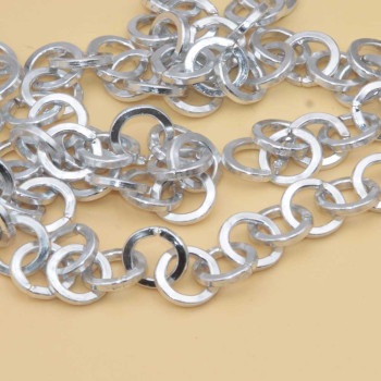Catena alluminio tonda argento 11.5 mm conf. da 50 cm