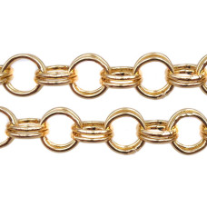 Catena in alluminio oro doppia maglia 5.5 mm 1 mt