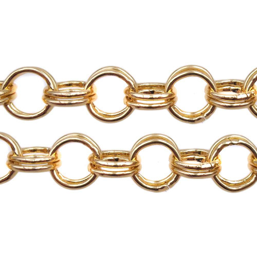 Catena in alluminio oro doppia maglia 5.5 mm 1 mt