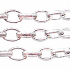 Catena in alluminio ovale 11x7 mm maglia piatta pacco da 1 metro