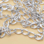 Catene in alluminio ondulata intagliata 15x10 mm argento 50 cm
