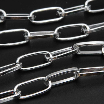 Catene in alluminio ovale 19x8 mm argento 50 cm