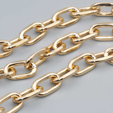 Catena alluminio oro ovale 20x12 mm conf. 50 cm Catena alluminio oro ovale 20x12 mm conf. 50 cm