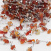 Catena ottone con chips pietre dure corniola pacco 50 cm